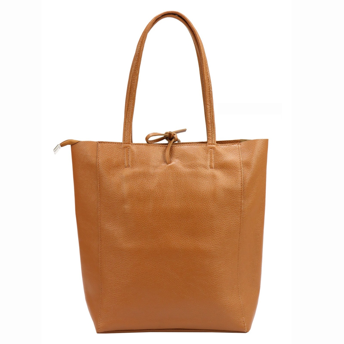 MiaMore Skórzana damska shopperbag duża torabka na ramię z kieszenią