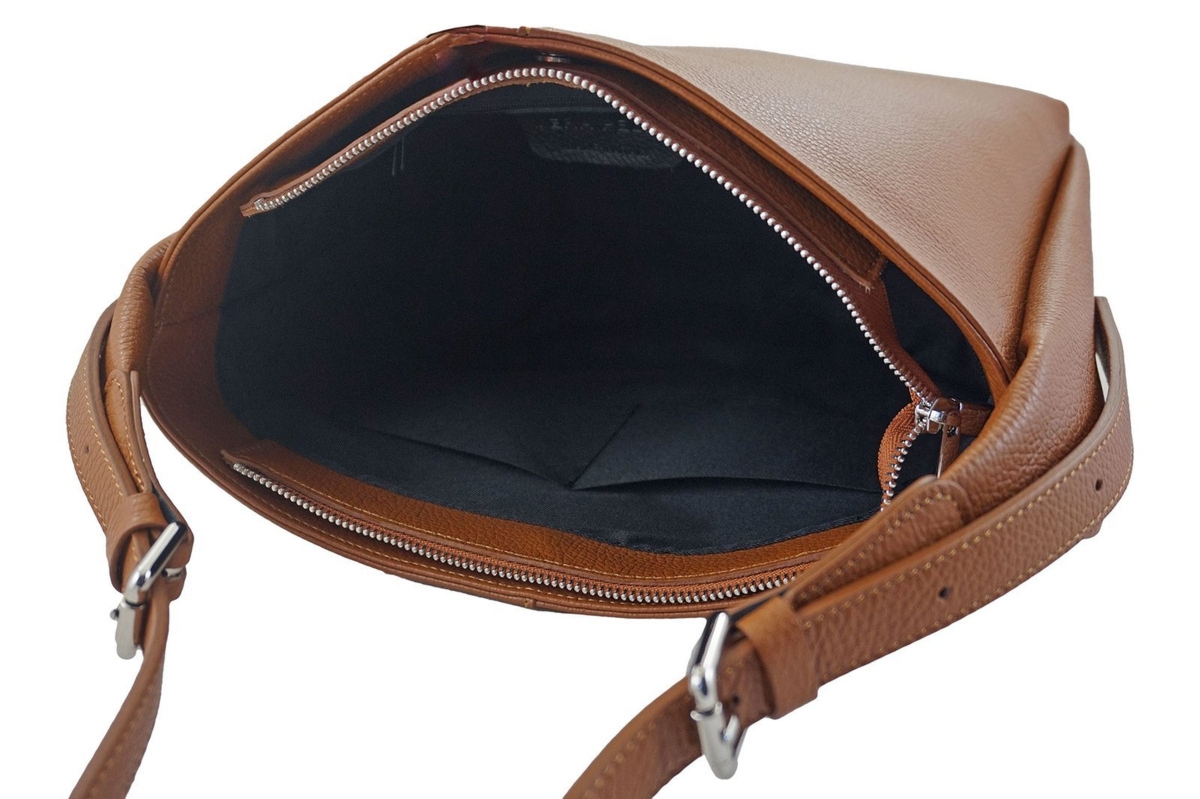 Klasyczna torebka skórzana na ramię - szara