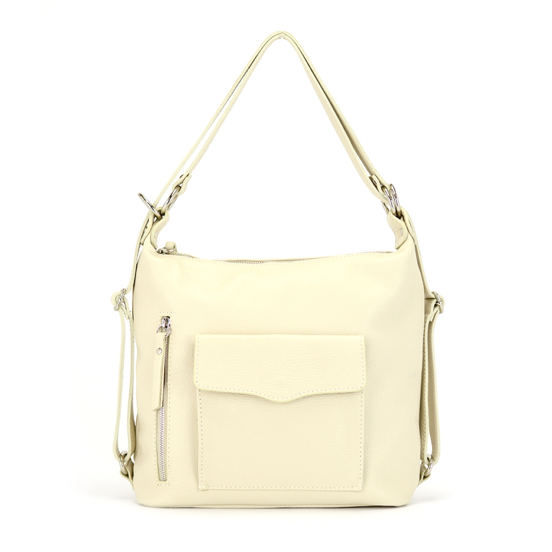 Vera Pelle damska torebka-plecak skórzana listonoszka na ramię kieszenie