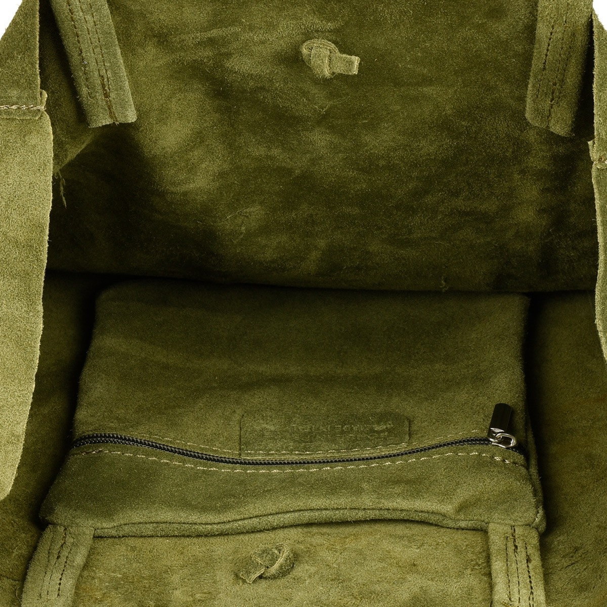 Damska Włoska Skórzana Torebka Worek A4 Troczek oliwka W18