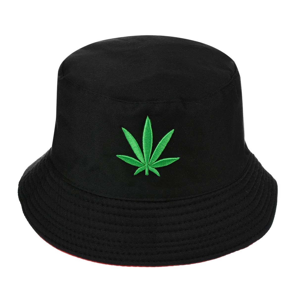 Czerwony kapelusz dwustronny bucket hat wędkarski modny kap-m1