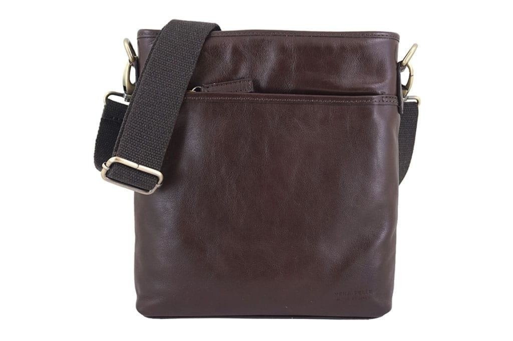 Torba męska skórzana włoska - Barberini's - Brązowa