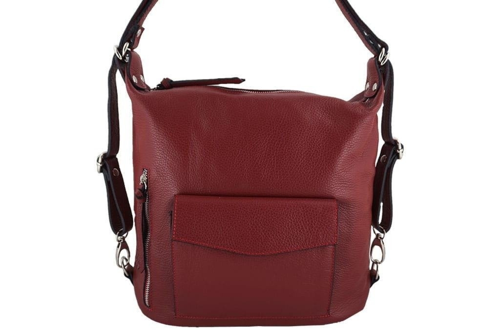 Torebka - plecak skórzany Barberini's - Szara ciemna