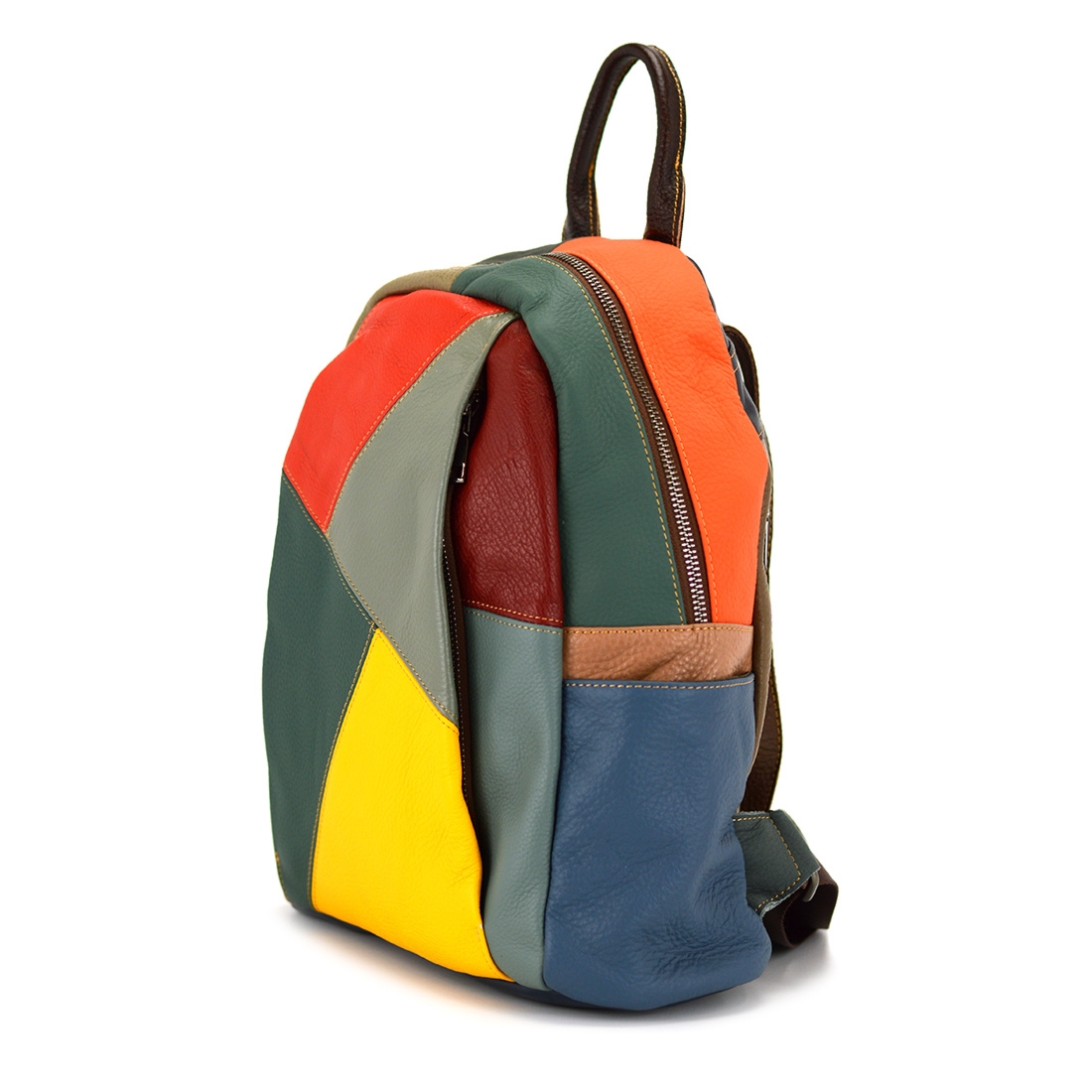 Magic Bags plecak damski skóra naturalna kolorowa mozaika miejski suwak