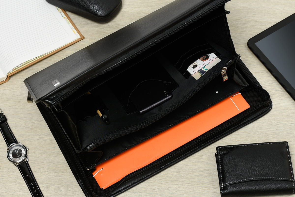 Beltimore czarny męski biwuar aktówka teczka organizer dla handlowca I56