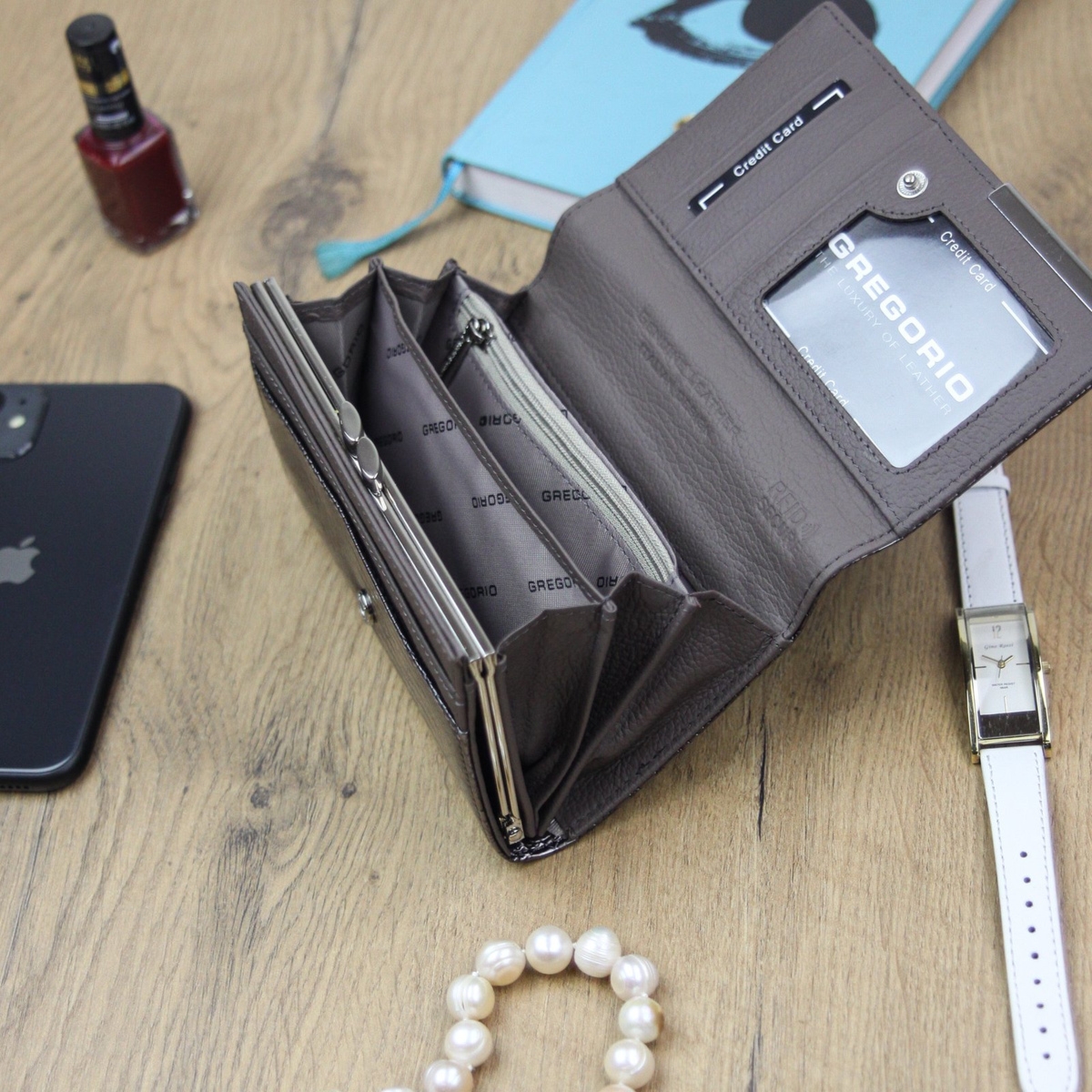 Skórzany damski portfel Gregorio GF101