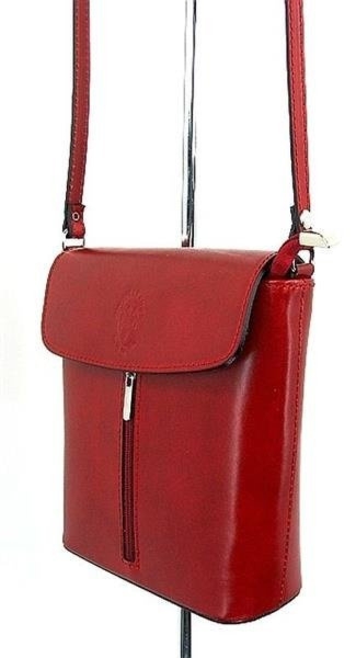 Elegancka damska skórzana listonoszka na ramię