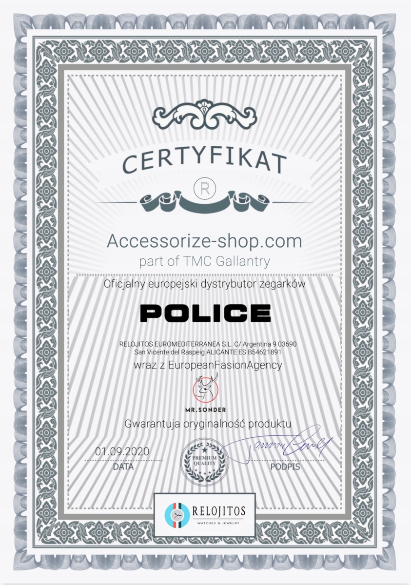 Zegarek POLICE PEWJF2203306S. Kwarcowy, Kolor czarny. Mężczyzna.