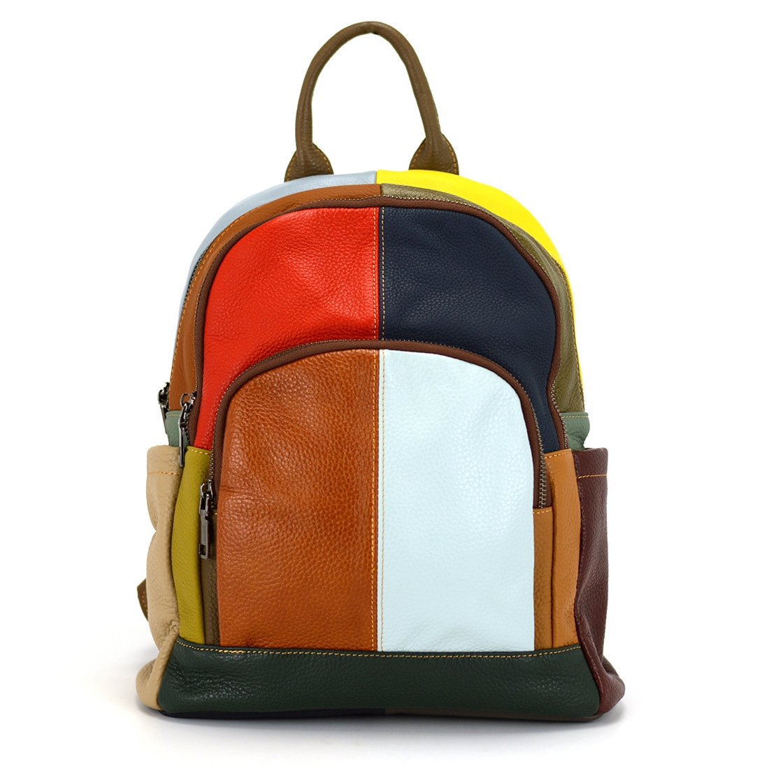 Magic Bags plecak damski skóra naturalna kolorowa mozaika miejski suwak