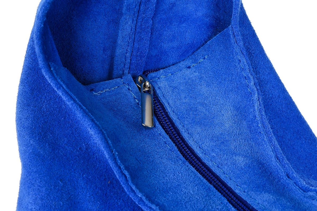 Włoska Torebka worek Skórzana zamsz Naturalny musztarda U35