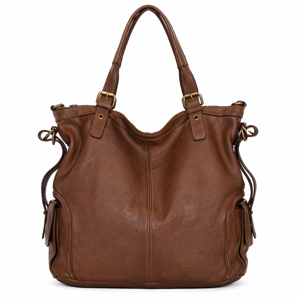 Pelle Lavata Miejska torba skórzana z regulowaną rączką old leather handmade czekoladowy brąz