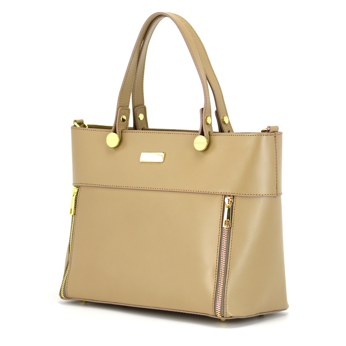 Vera Pelle duża shopperbag skórzana torebka na ramię z paskiem kieszenie