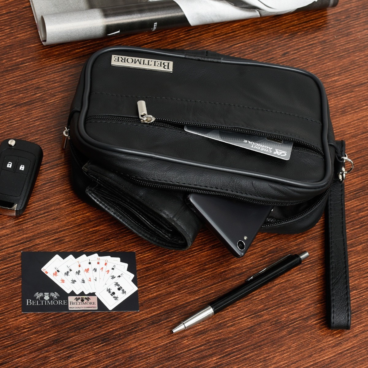 Saszetka męska skórzana do ręki na dokumenty Beltimore G18