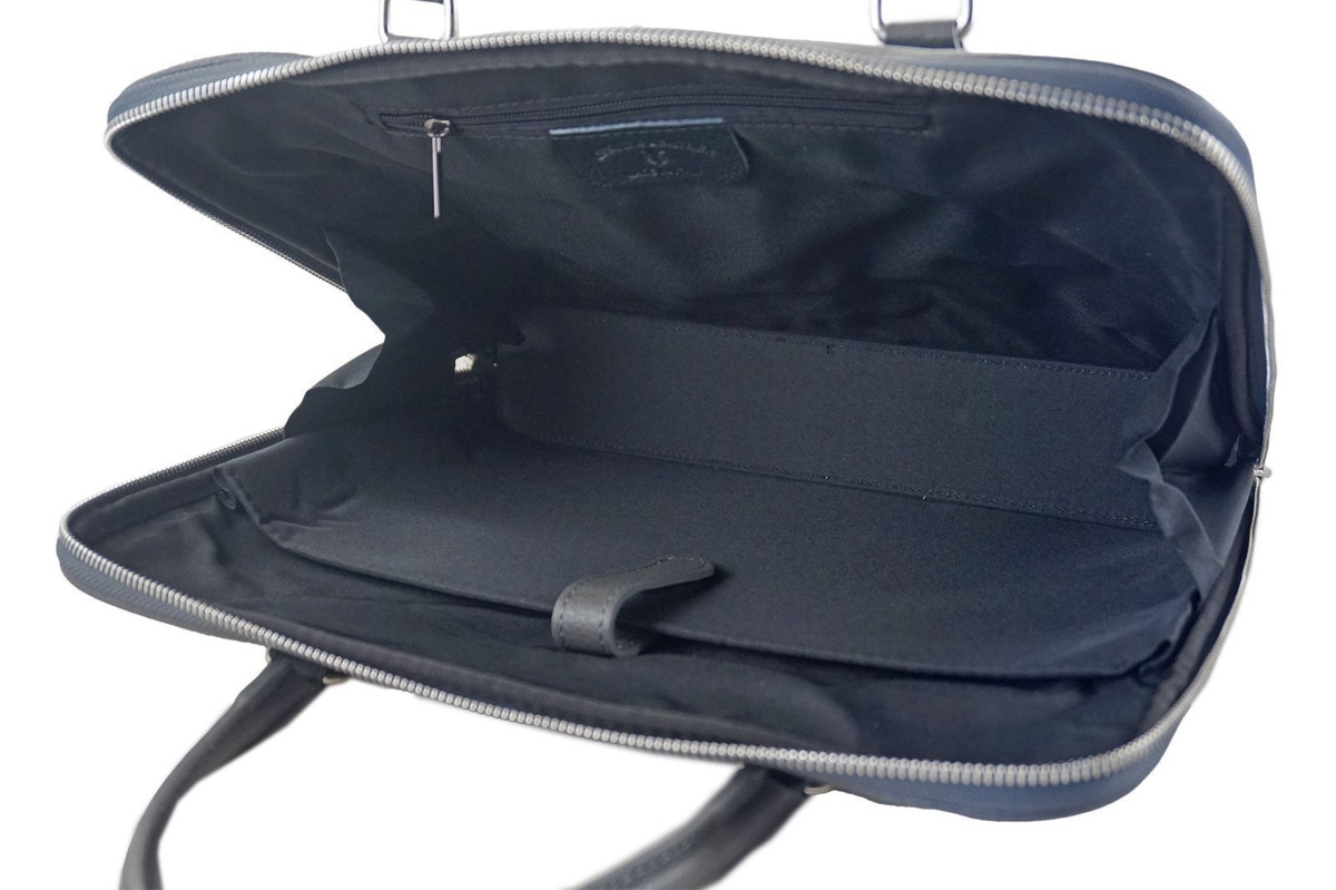 Skórzana torba na laptopa Casual - Szara ciemna