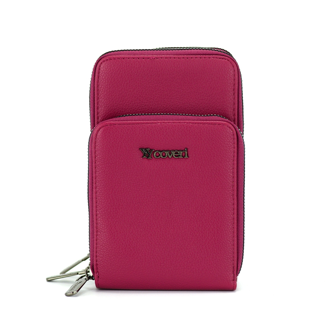 Torebka damska na telefon mini listonoszka pikowana raportówka na ramię fuksjowa ekoskóra POR-T-11