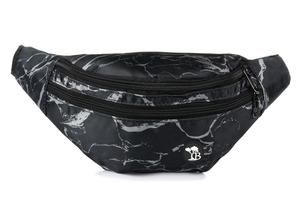 Saszetka nerka pojemna solidna pasek czarna Beltimore B91