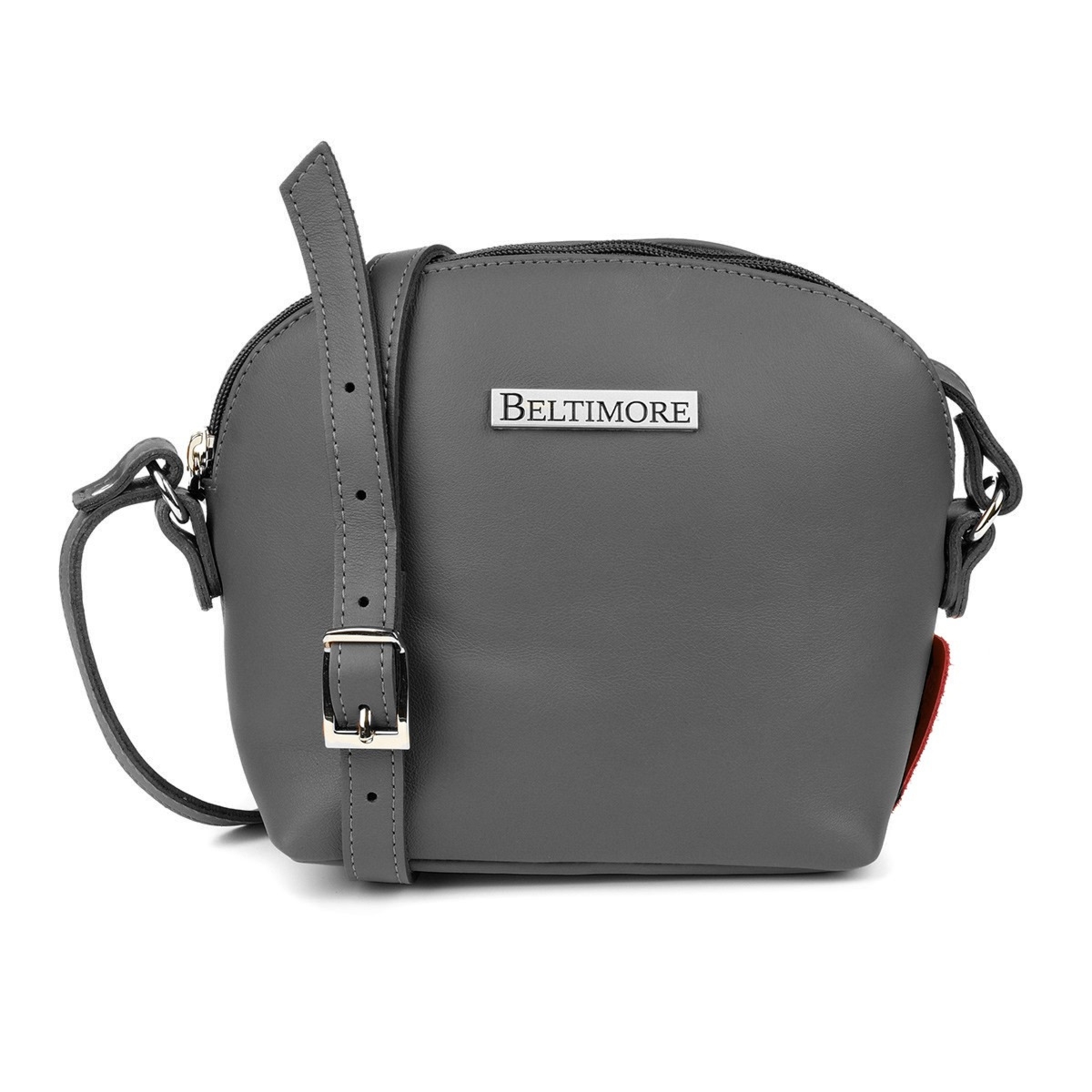 Torebka listonoszka mała damska skórzana pasek szara Beltimore N22
