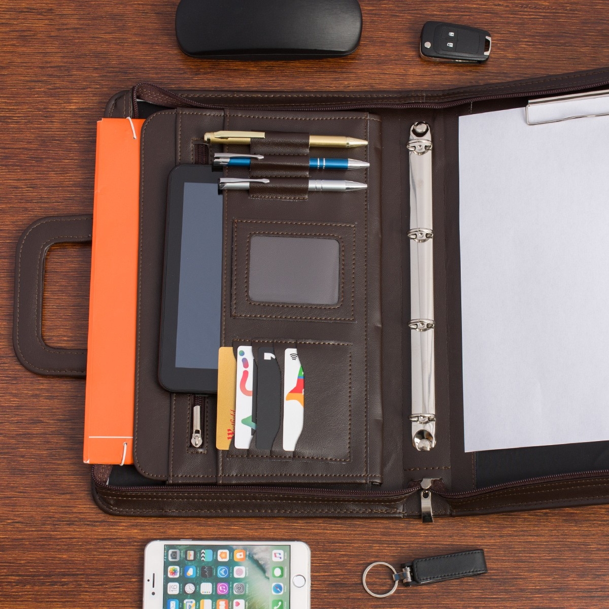 Biwuar neseser aktówka teczka organizer dla handlowca stylowa brązowa Beltimore I67