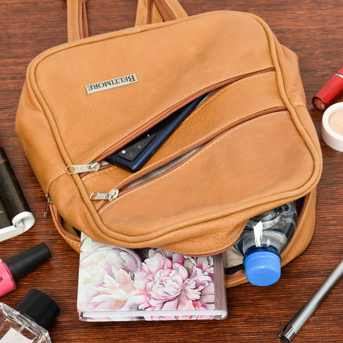 Czarny plecak torebka damska Skórzana Beltimore 022