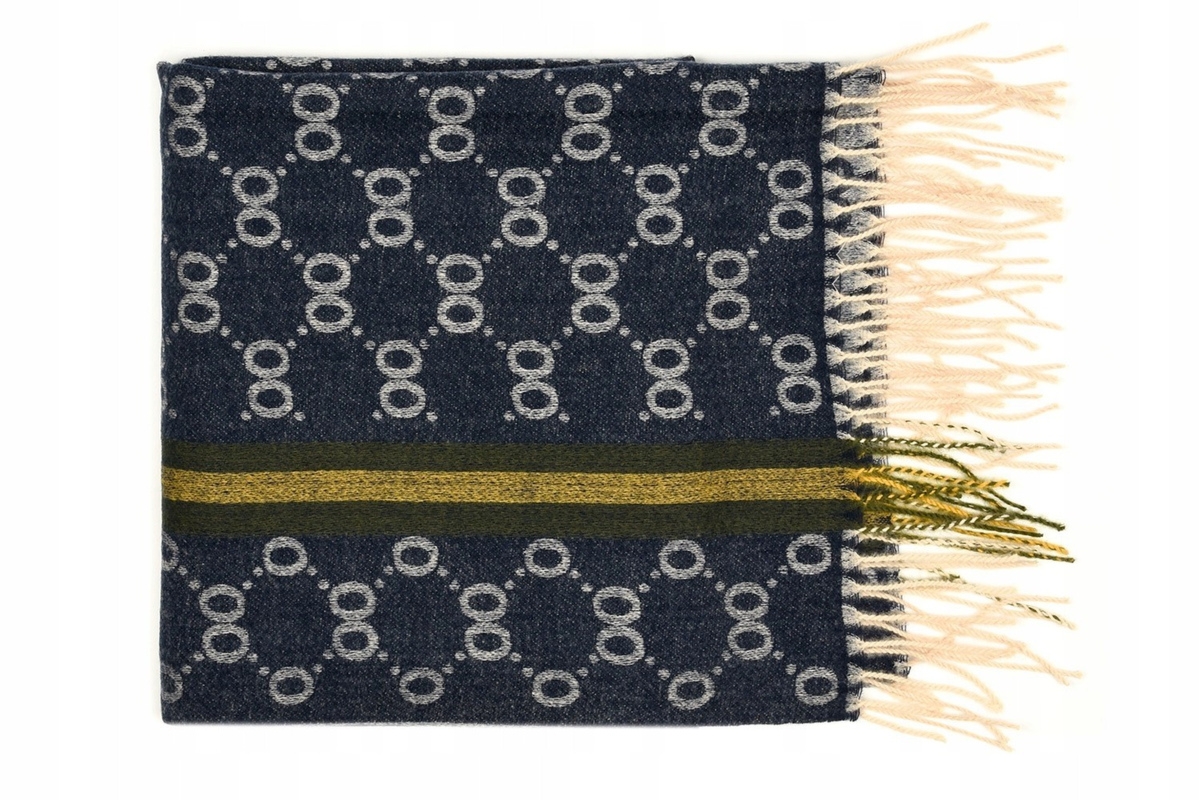 Bawełniany duży szalik damski ciepły szal frędzle D12ax57_9