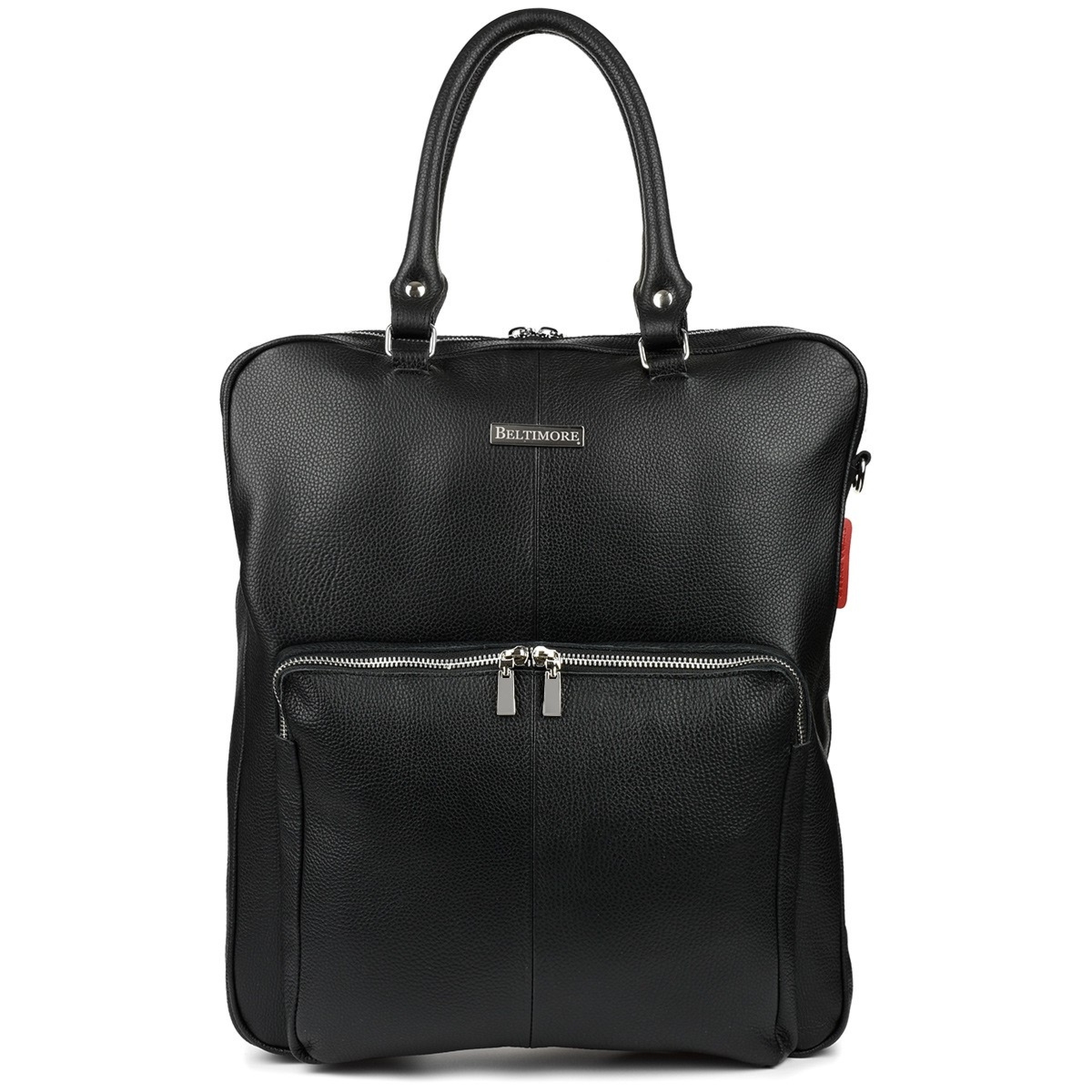Czarny duży plecak na laptopa skóra naturalna pasek Beltimore N24
