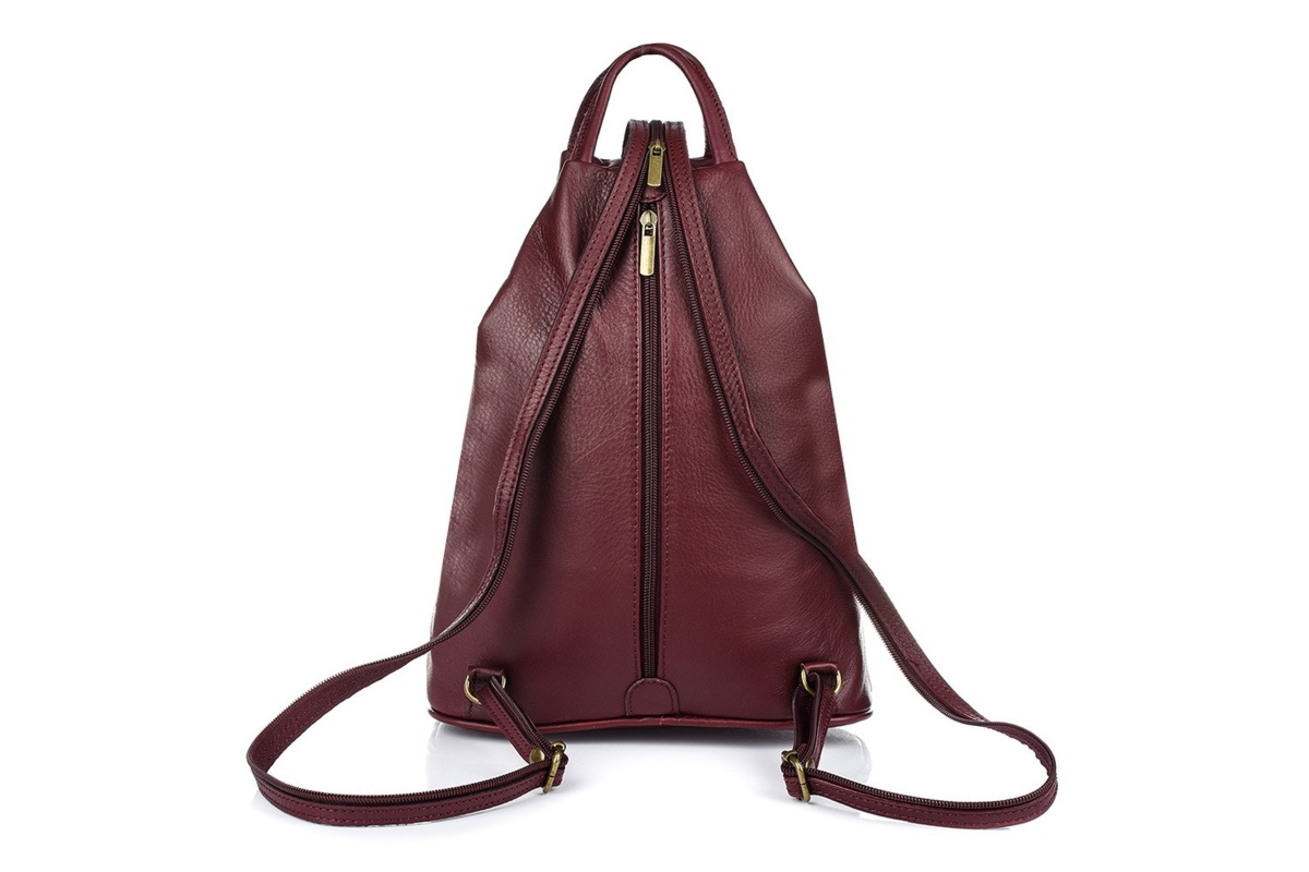 Vera Pelle damski plecak miejski skóra naturalna pojemny 4 kieszenie