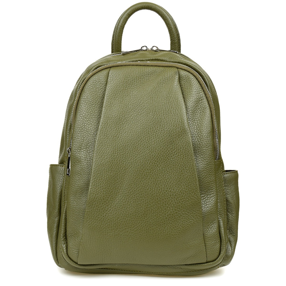 Granatowy Włoski Plecak Skórzany A4 damski dużo kieszeni C79