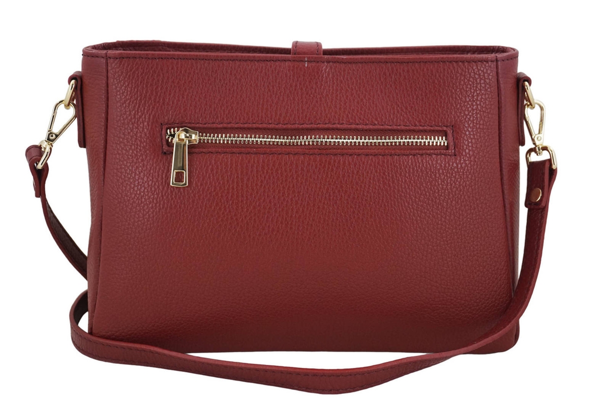 Torebka skórzana z ozdobnym frędzlem - Czerwone