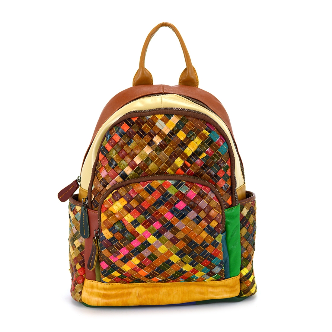 Magic Bags plecak damski skóra naturalna kolorowa mozaika miejski suwak