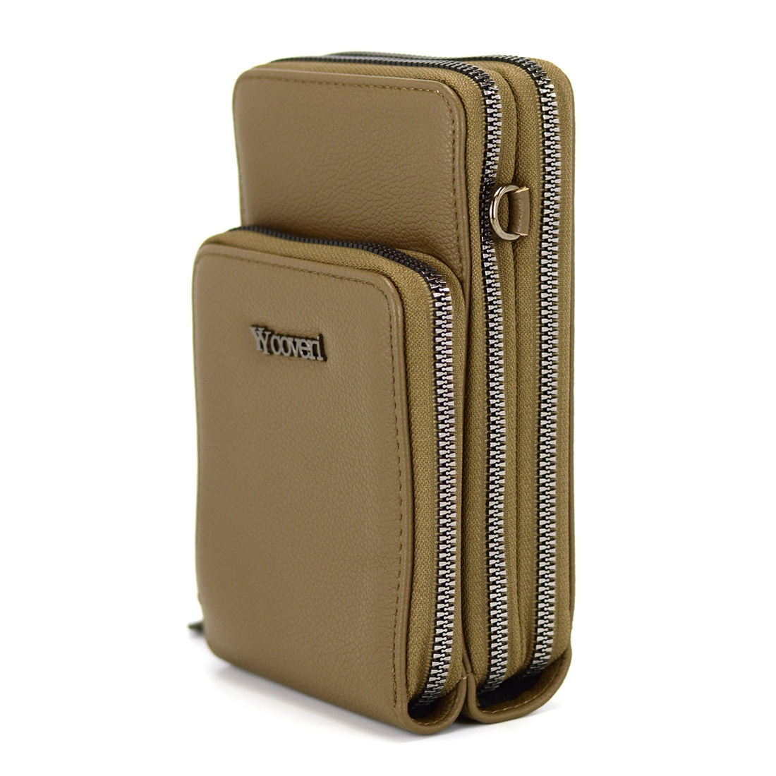 Torebka damska na telefon mini listonoszka pikowana raportówka na ramię beżowa ekoskóra POR-T-11