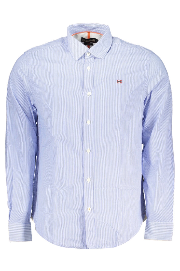 NIEBIESKA KOSZULA MĘSKA NAPAPIJRI Z DŁUGIM RĘKAWEM