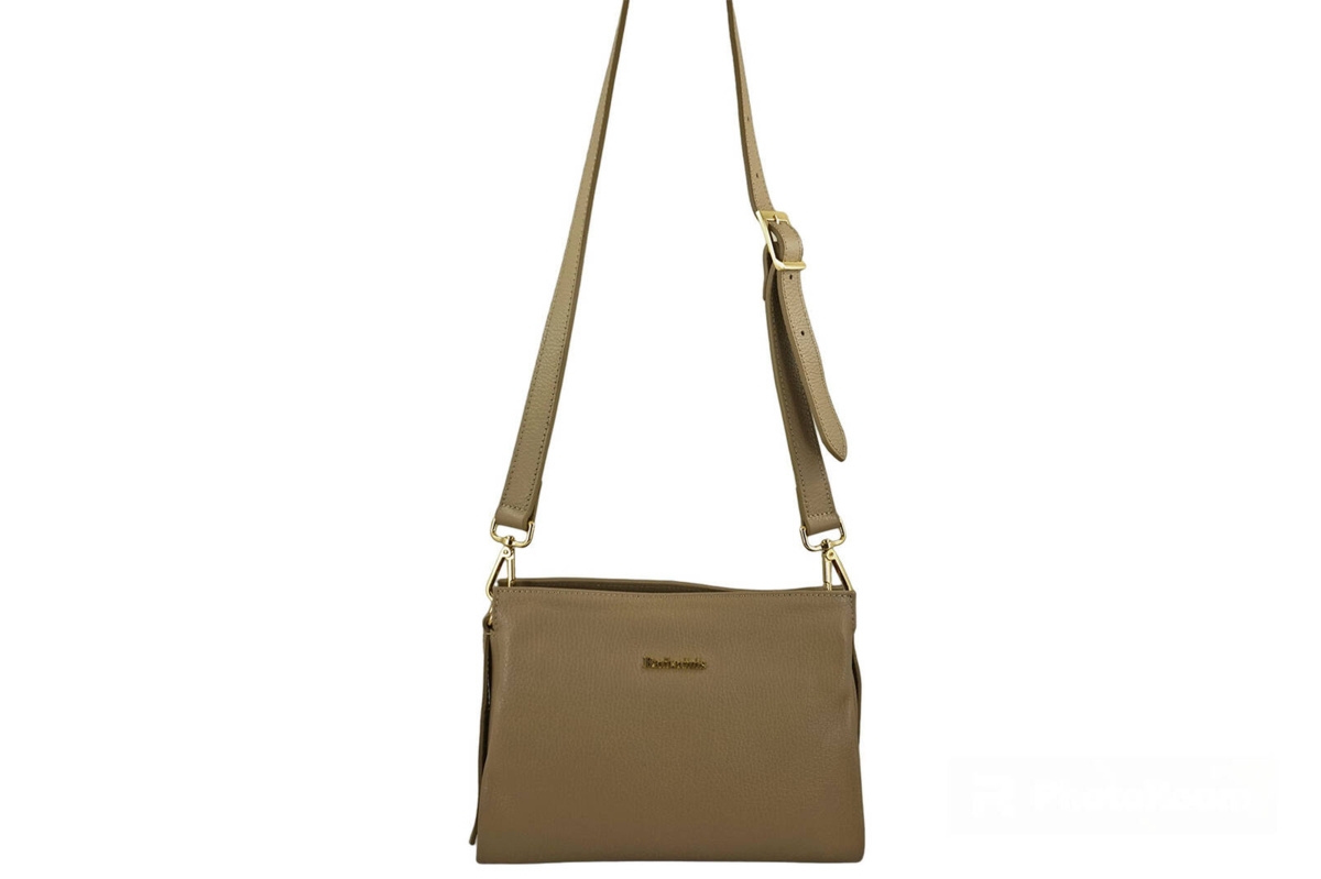 Funkcjonalna torebka damska na ramię - Beżowa