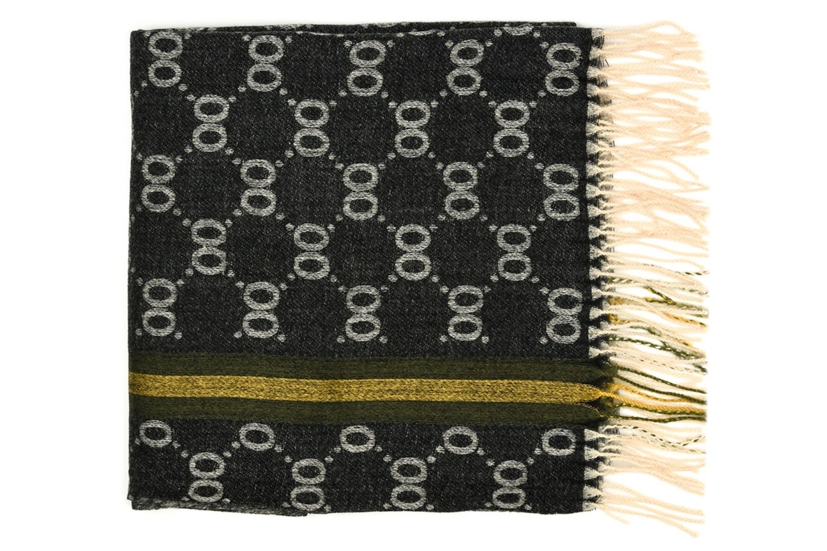 Czarny Bawełniany duży szalik damski ciepły szal elegancki D12