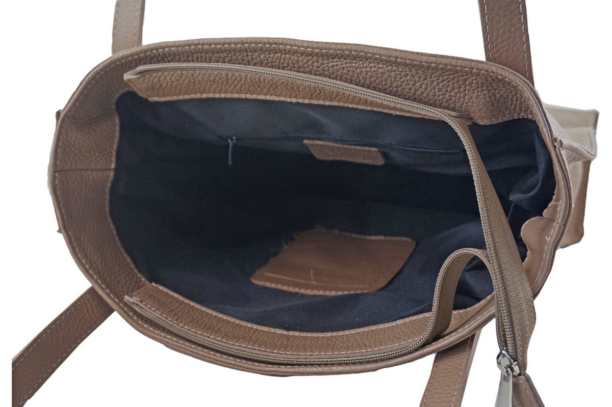 Torebka skórzana na ramię damska - Granatowa