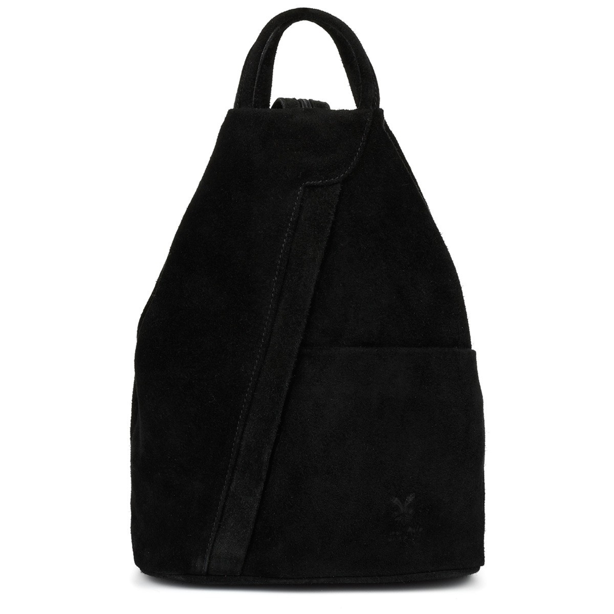 Czarny Vera Pelle włoski Plecak Skórzany damski mały T53