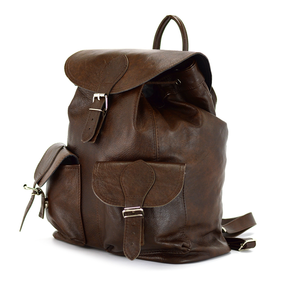 Vera Pelle plecak damski skóra naturalna miejski z kieszeniami