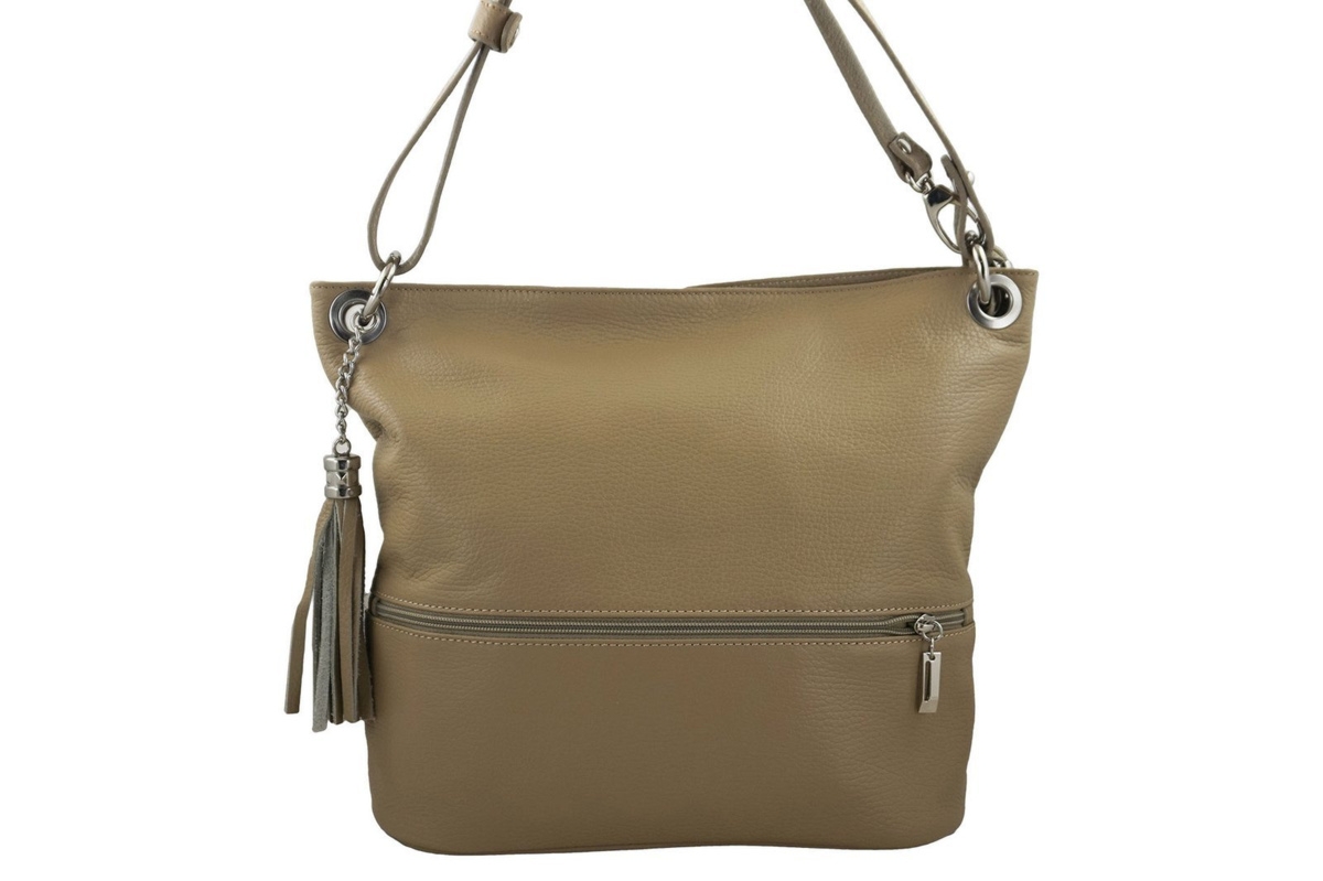 Skórzana torebka worek Barberinis - Beżowa