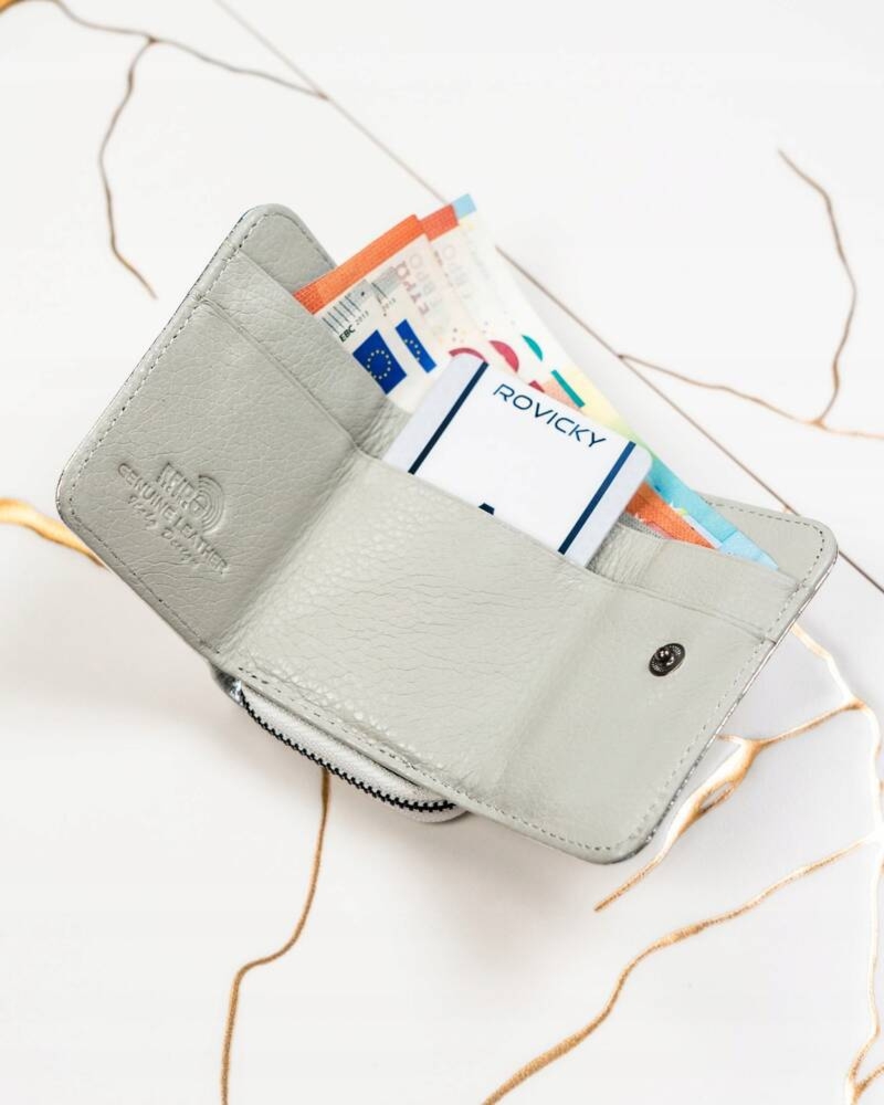Mały błyszczący portfel damski Lorenti z RFID