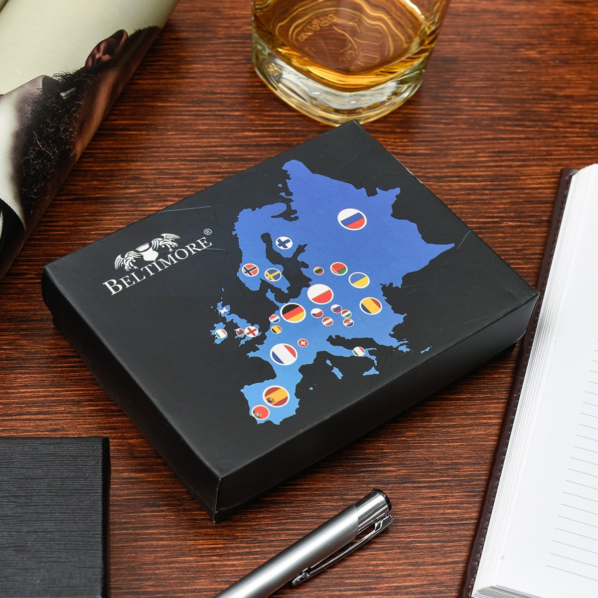 Męski portfel skórzany klasyczny RFiD czarny Beltimore K41