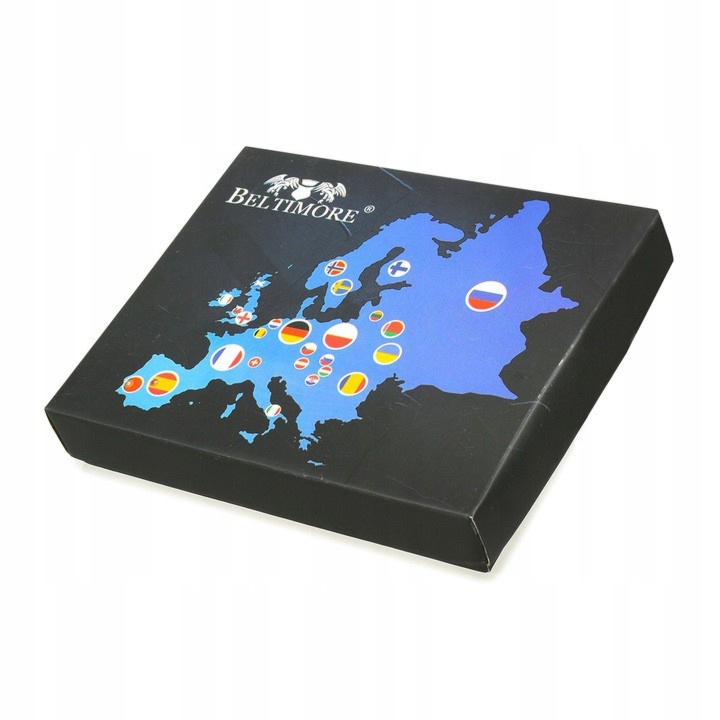 Etui na dokumenty karty skórzane slim Beltimore Czarne G78