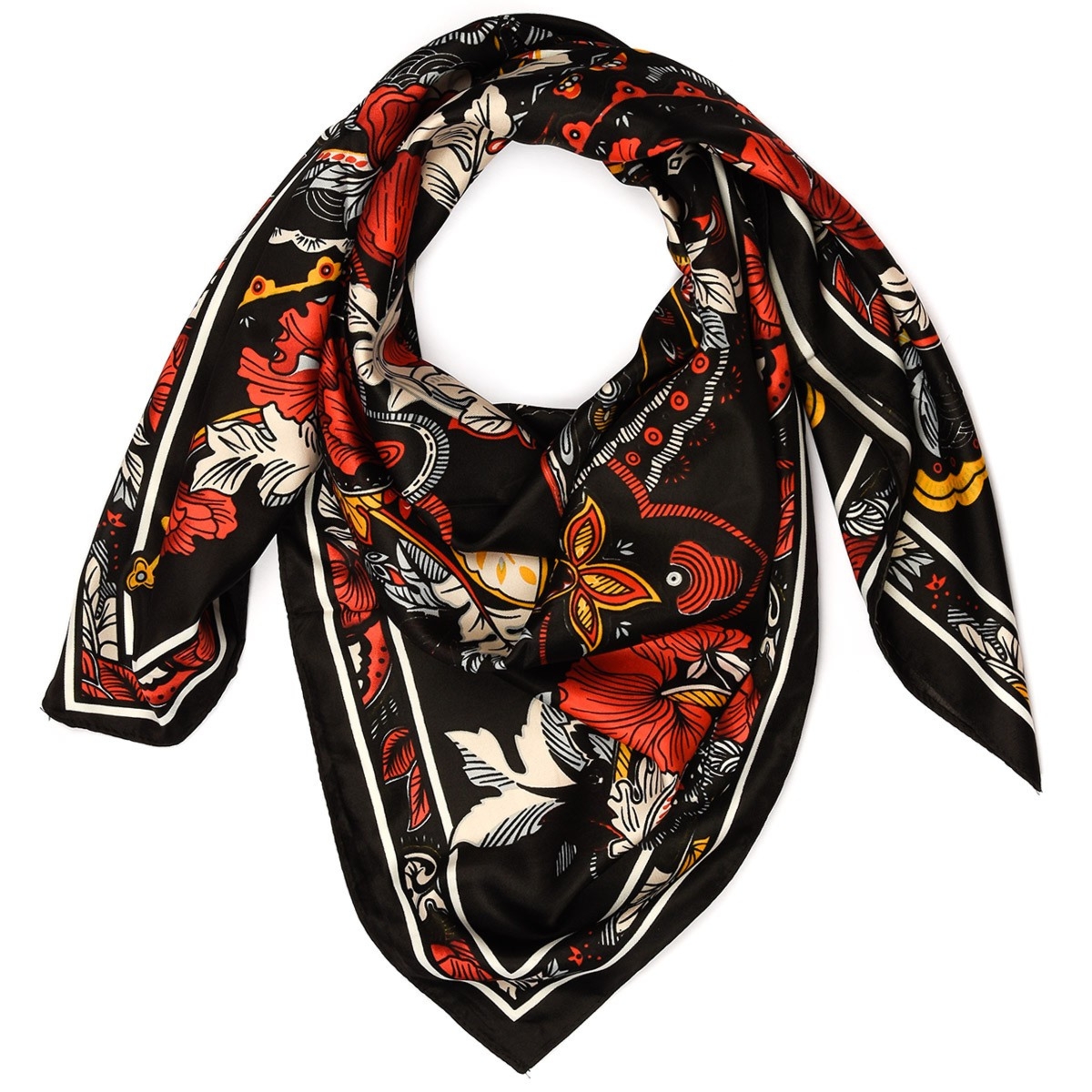 Czarna Chusta damska apaszka pod szyję lekka elegancka oryginalna MDB-30