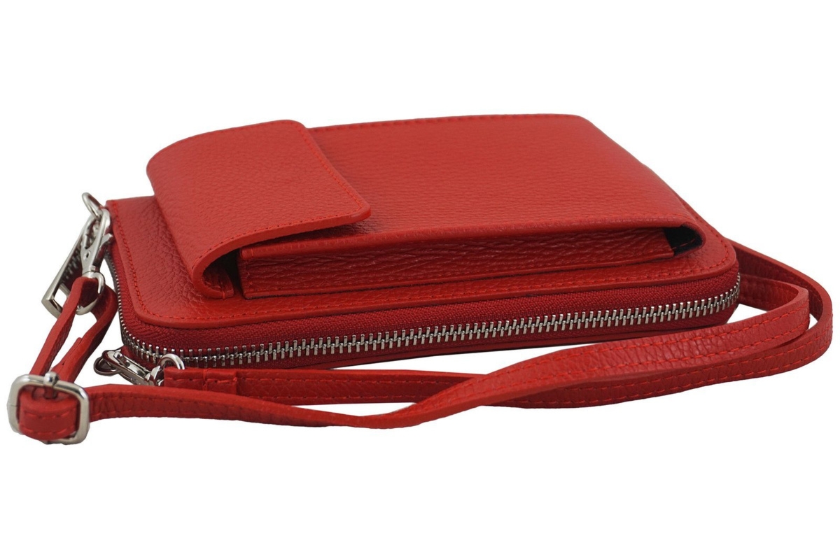 Portfel / etui na telefon ze skóry naturalnej - Czarny