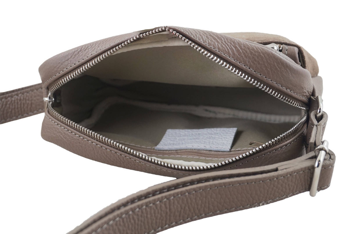 Listonoszka na szerokim pasku Casual - Beżowa ciemna