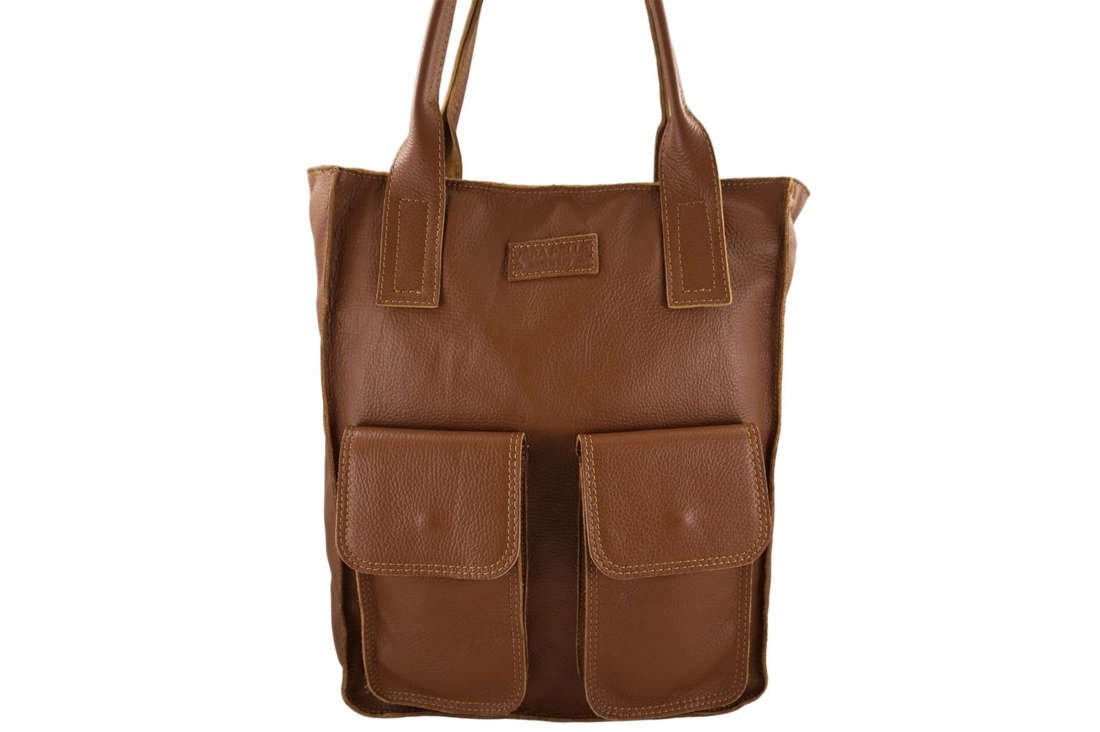 Torby shopper bag do pracy - Brązowe jasne