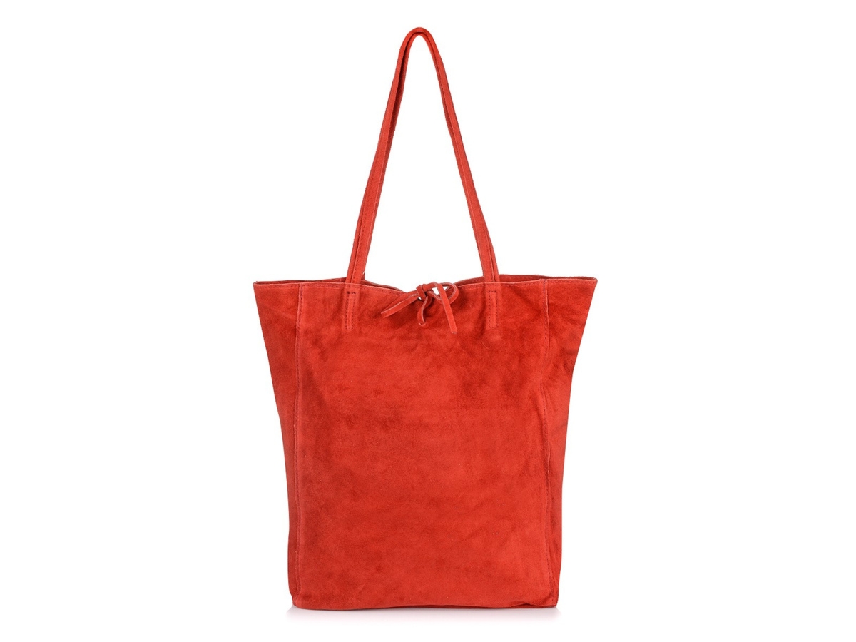 Damska Włoska Skórzana Torebka Worek A4 Troczek W18