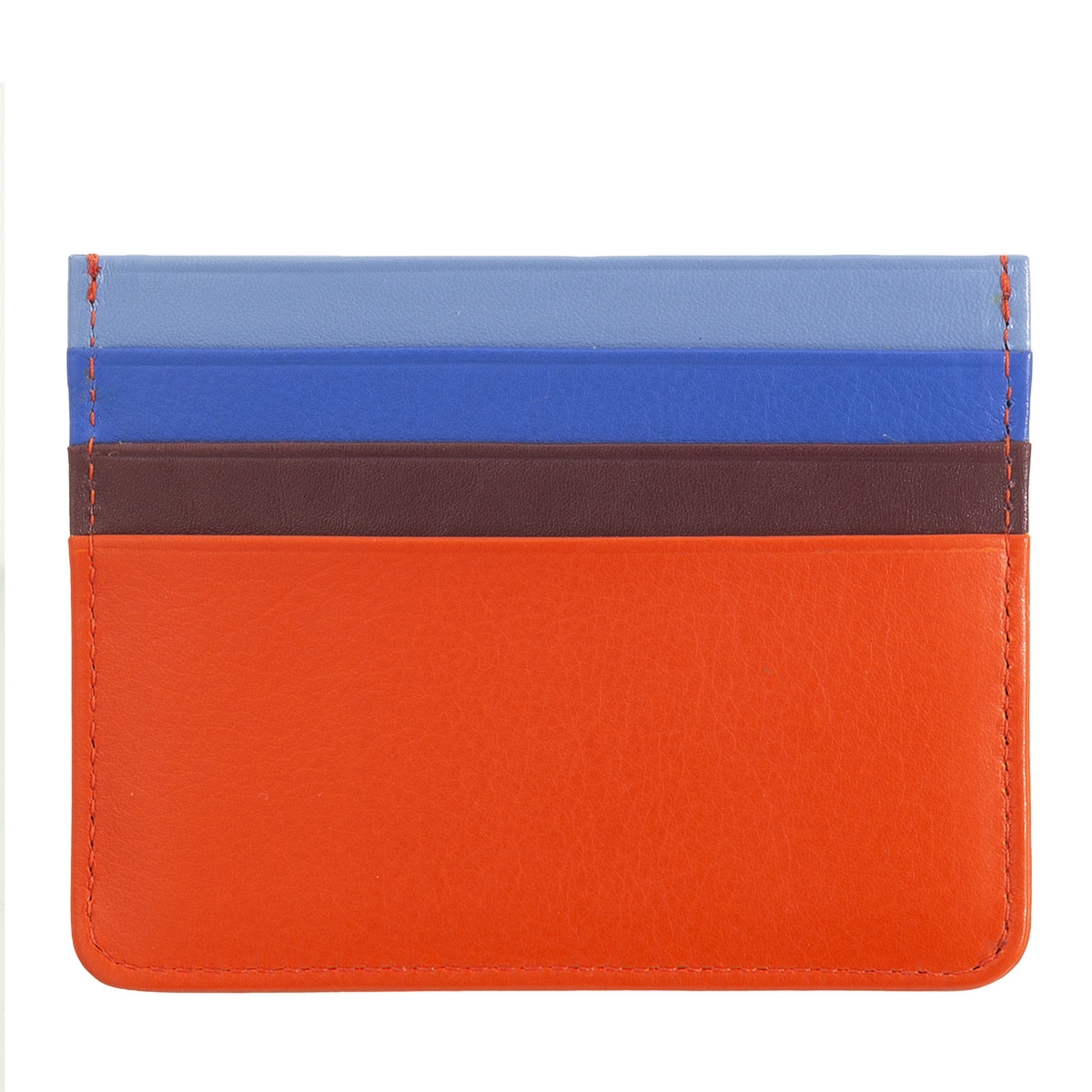 DUDU Etui na karty dokumenty skóra naturalna małe kontrastujące kolory