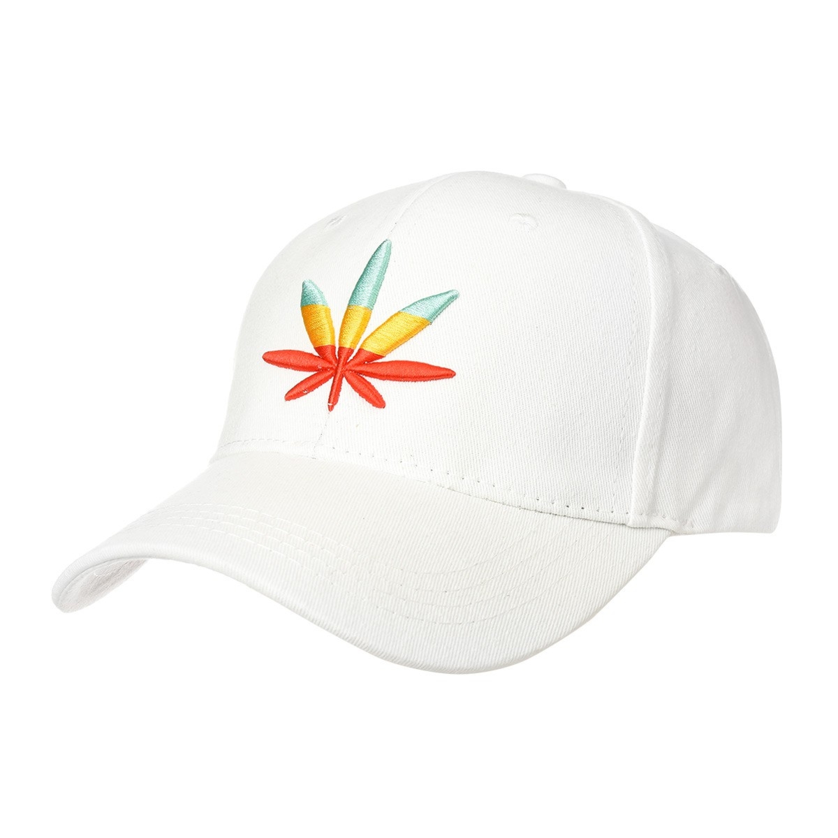 Biała Czapka z daszkiem baseballówka liść regulacja cz-m-53