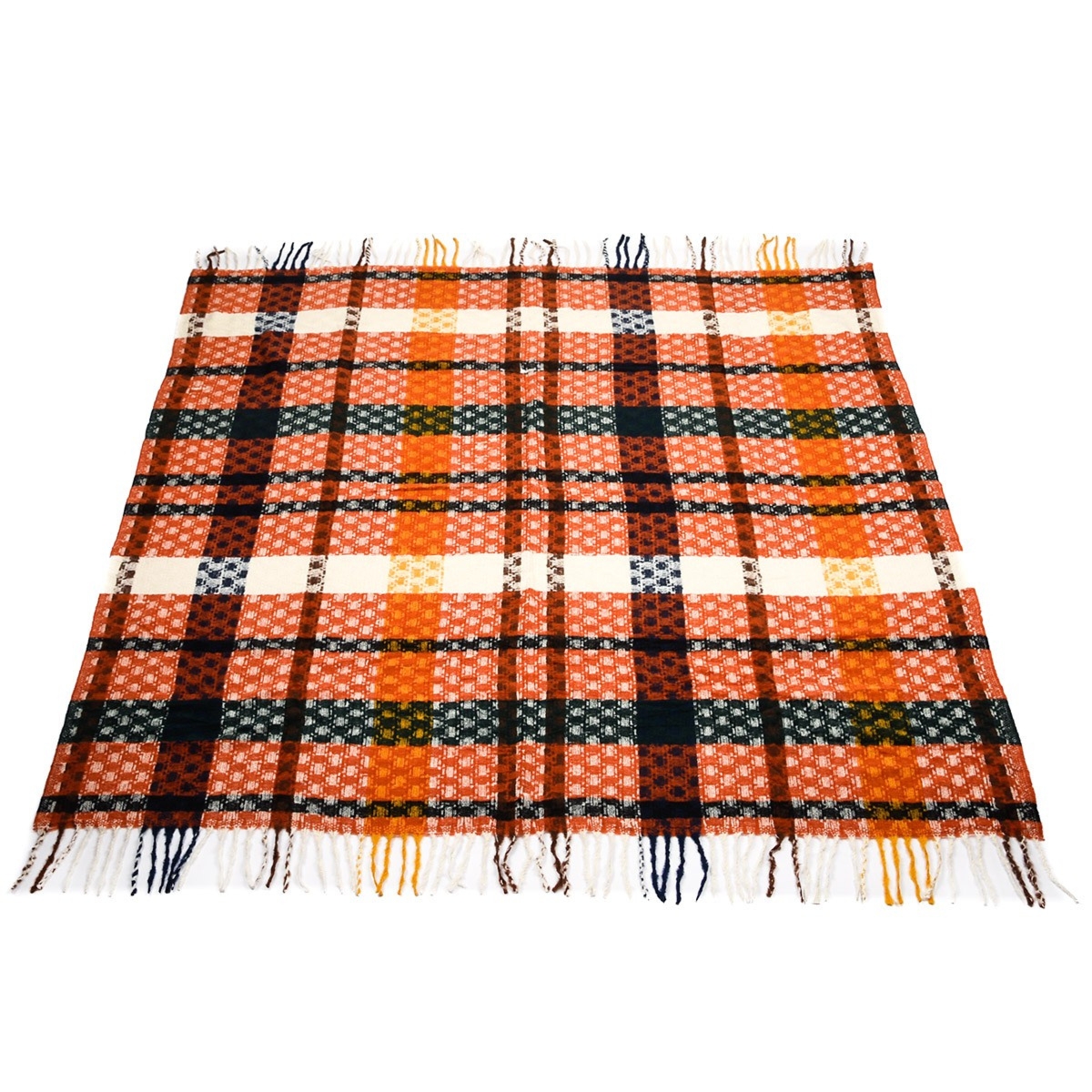 Pomarańczowy Duży Szalik Damski bawełniany ciepły chusta na szyję REC-81