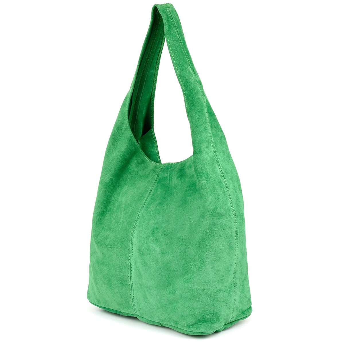 Włoska Torebka worek Skórzana zamsz Naturalny musztarda U35