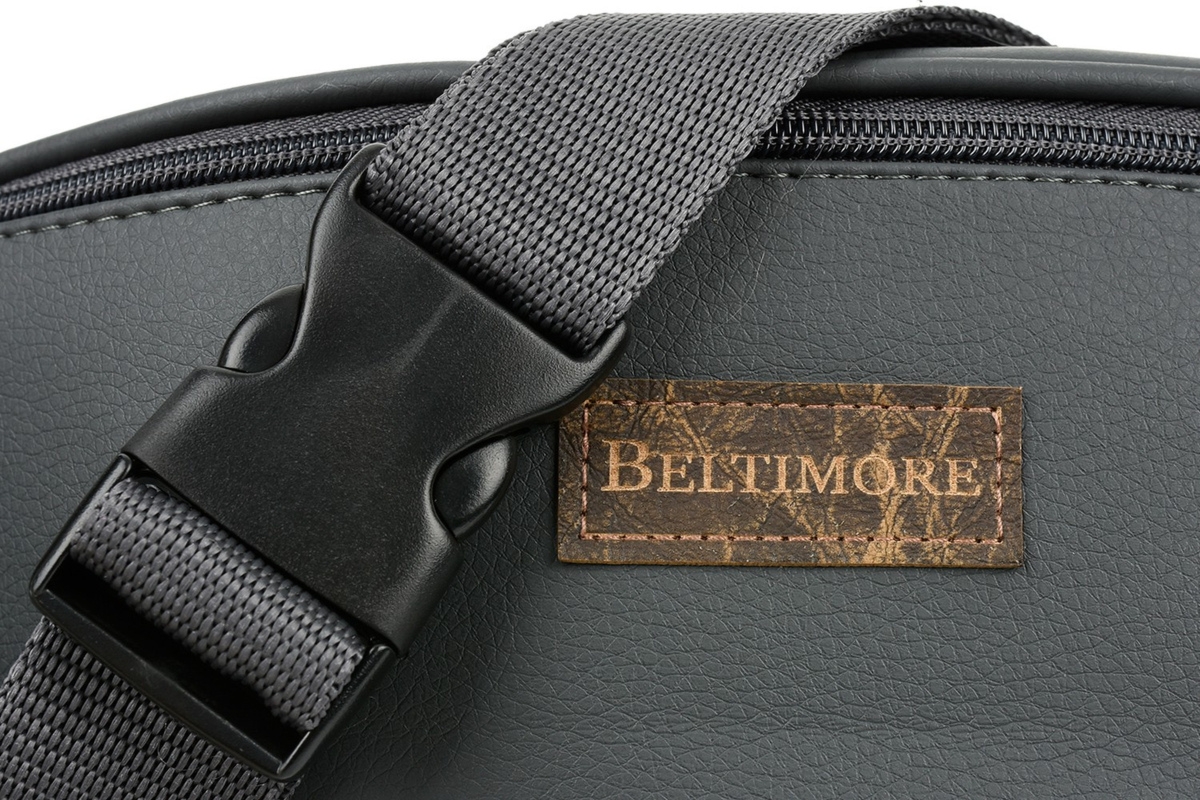 Szara nerka saszetka na biodro duża lakostka BELTIMORE C81